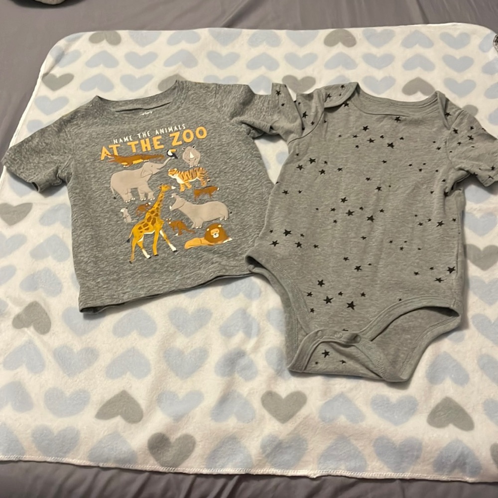 Carter’s star onesie and t- shirt 24 months